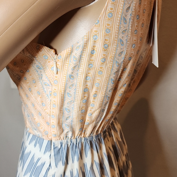 NWT Joie Silk Blend Flippa Midi Dress Criss Cross Front Blue Orange Size 2 - Picture 15 of 16